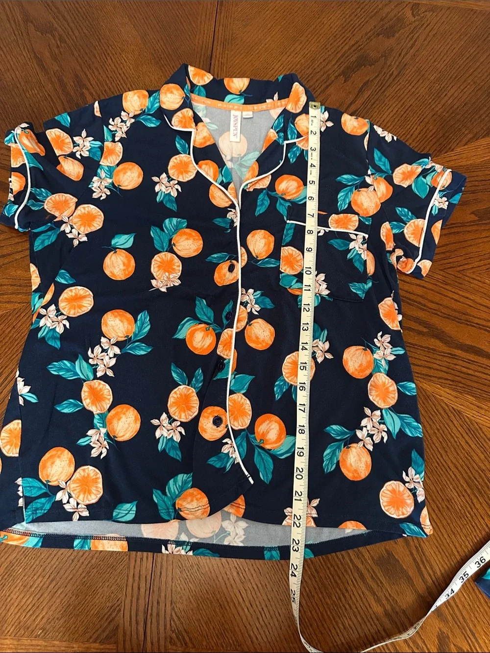 Women’s Navy Orange Blossom Short Pajama Set